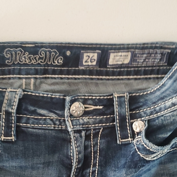 Miss Me Dark Blue Jean Shorts - Picture 6 of 11